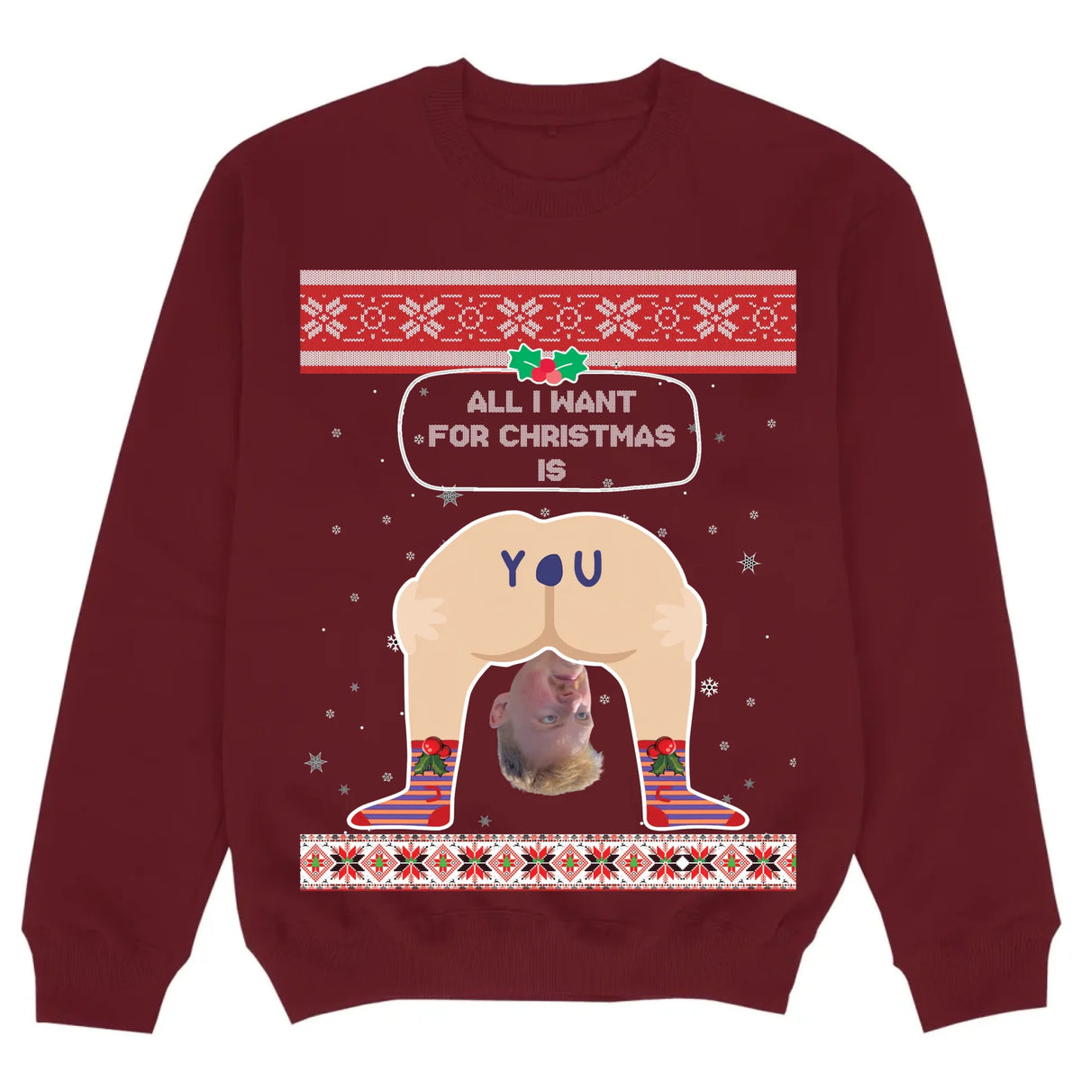 mockup sweater burgund